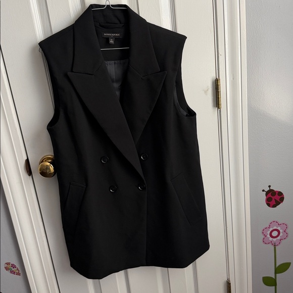 Banana Republic Jackets & Blazers - Banana Republic Double-Breasted Black Vest